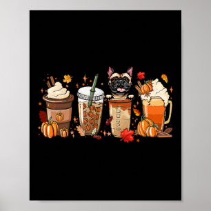 Coffee French Bulldog Halloween Outfit For Fall Se Poster