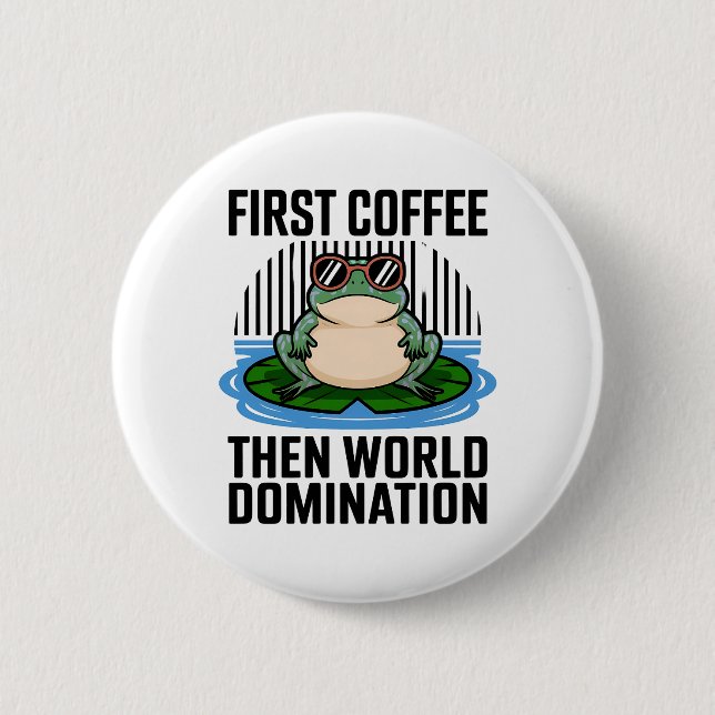 Coffee Frog 6 Cm Round Badge (Front)