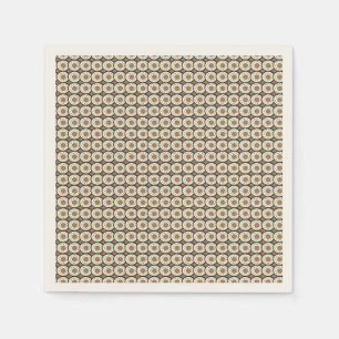 Coffee Frosted Doughnuts Brown Paper Plate Napkin