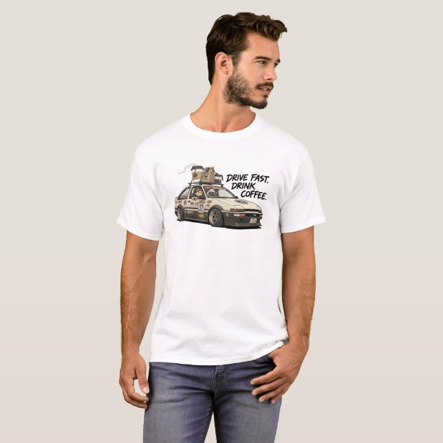 Coffee Fueled Car Enthusiast T-Shirt (Front Full)