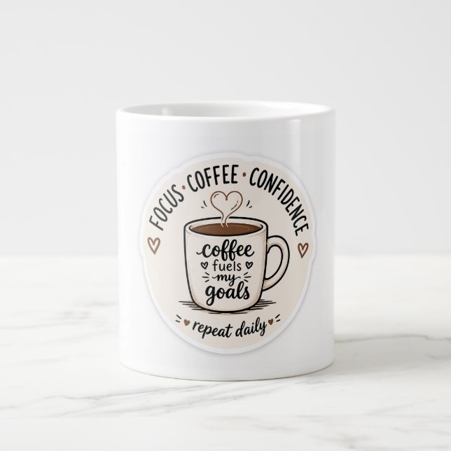 Coffee Fuels My Goals Cute Coffee Mug Design  (Front)