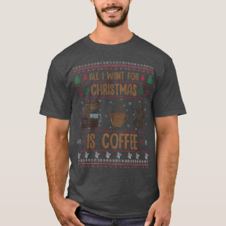 Coffee Funny Christmas Santa Ugly Christmas vintag T-Shirt