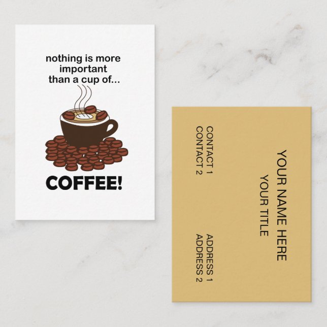 Coffee Funny Coffee Lover Coffee Business Card (Front/Back)