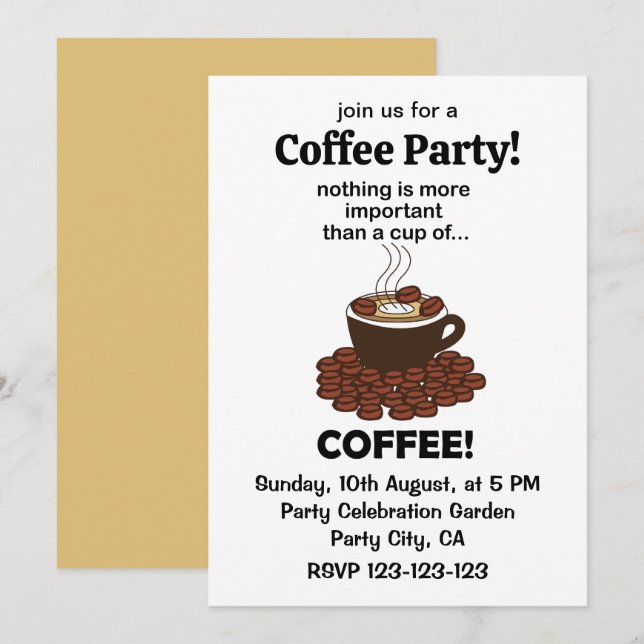 Coffee Funny Coffee Lover Coffee Invitation (Front/Back)