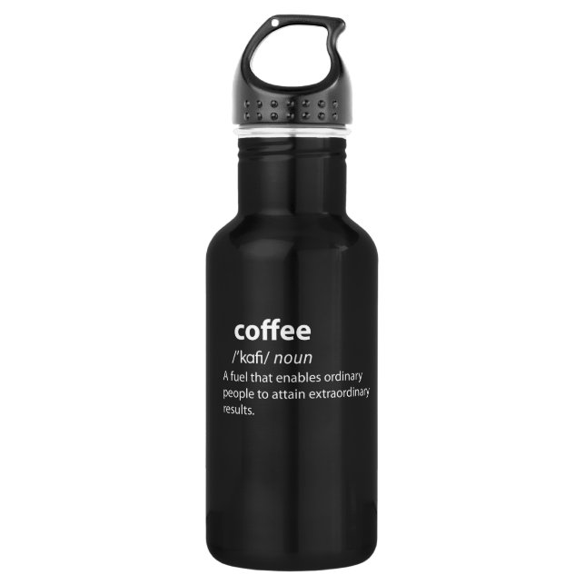 Coffee Funny Dictionary Definition 532 Ml Water Bottle (Front)
