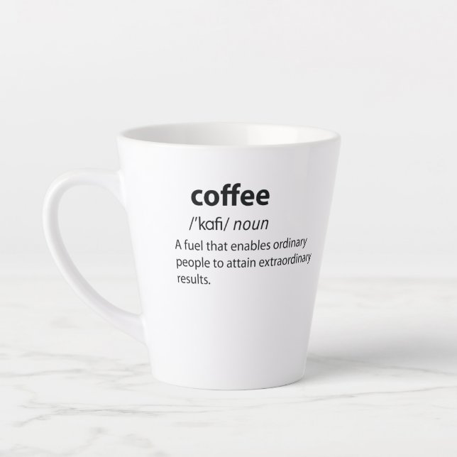 Coffee Funny Dictionary Definition Latte Mug (Left)