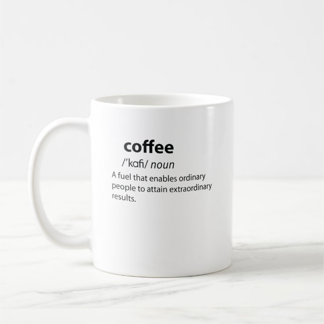 Coffee Funny Dictionary Definition Mug (Left)