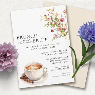Coffee Garden   Cute Spring Bridal Shower Brunch Invitation