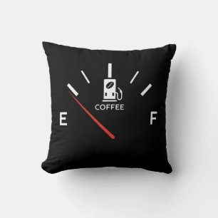 Coffee Gauge Throw Pillow – Fun Fuel for Coffee Lo