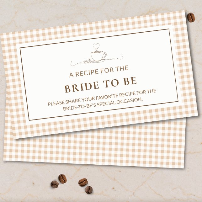 Coffee Gingham Recipe For Bride Love is Brewing  Enclosure Card (Creator Uploaded)