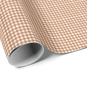Coffee Gingham Wrapping Paper