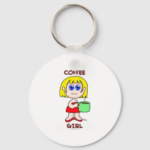 COFFEE GIRL - BLONDE HAIR KEY RING