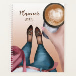 Coffee Girl Watercolor Planner<br><div class="desc">Manage the upcoming year with this cute and cool planner!
It is perfect to set goals,  plan projects,  note important dates,  or deadlines,  as well as jot down notes and ideas.</div>
