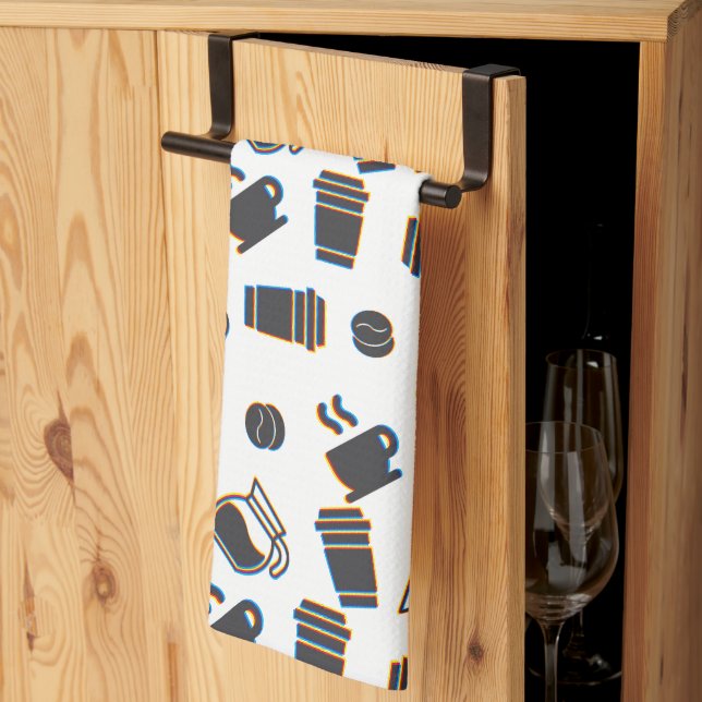 Coffee Glitch Tea Towel (Thirds Fold)