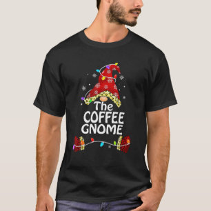 Coffee Gnome Buffalo Plaid Matching Christmas T-Shirt