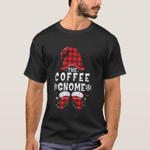 Coffee Gnome Buffalo Plaid Matching Family Christm T-Shirt