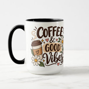 Coffee & Good Vibes Cute Floral Coffee Mug ☕🌸