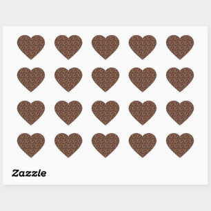 Coffee Grains Beans Dark Roast Brown Caffeine Heart Sticker