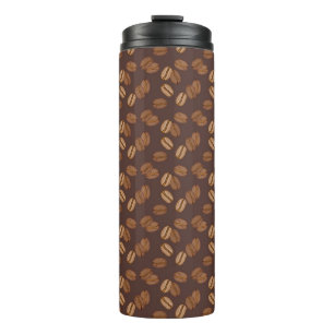 Coffee Grains Beans Dark Roast Brown Caffeine Thermal Tumbler