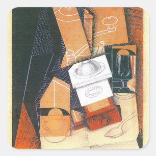 Coffee Grinder by Juan Gris, Vintage Cubism Art Square Sticker