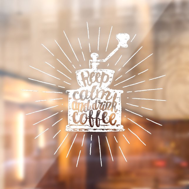 Coffee Grinder Chalk Lettering Keep Calm and Drink (Sheet 2)