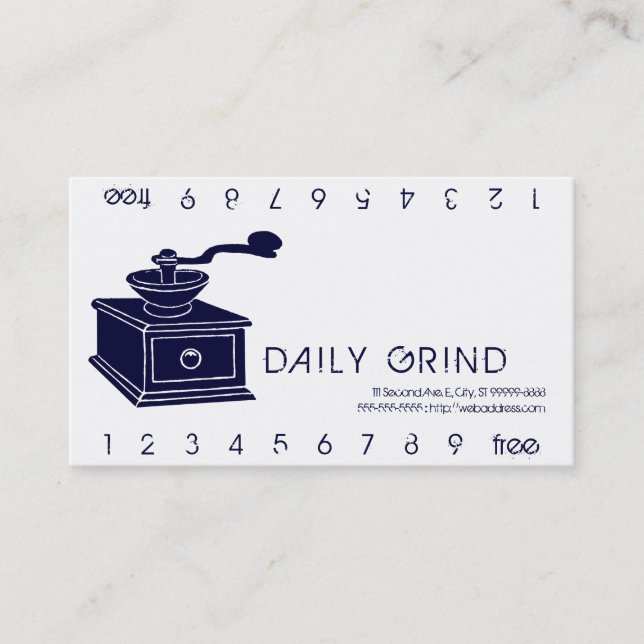 Coffee Grinder / Loyalty Punch Card (Front)