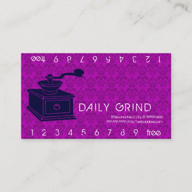 Coffee Grinder / Loyalty Punch Card (Front)