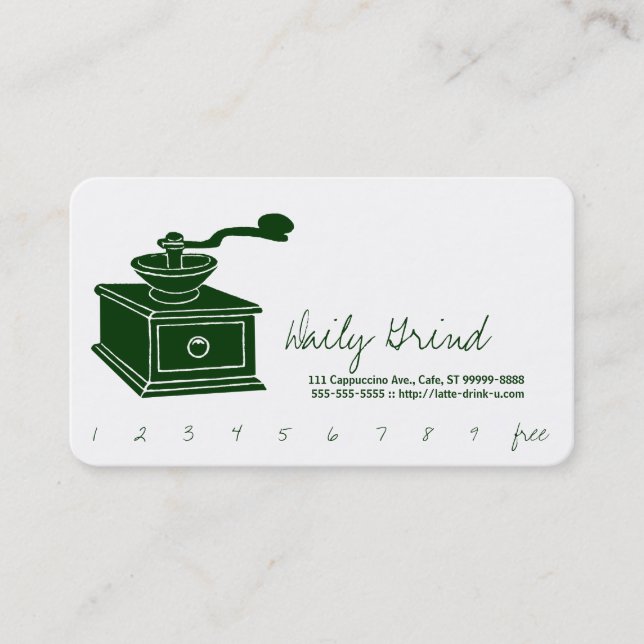 Coffee Grinder / Loyalty Punch Card (Front)