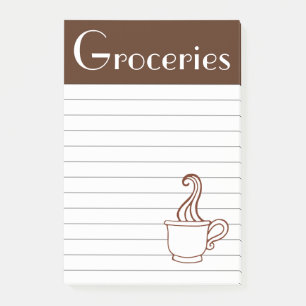 Coffee Groceries Post It Notes