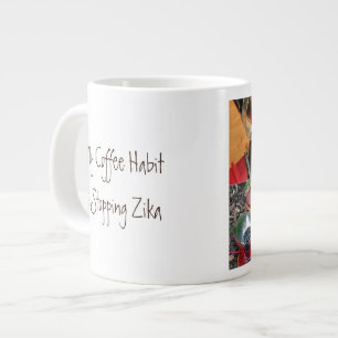 Coffee Habit Stops Zika by RoseWrites Large Coffee Mug