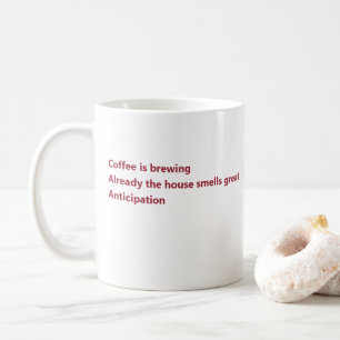 Coffee Haiku Poem Minimal Burgundy Mug
