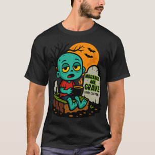 Coffee Halloween Mornings Are Grave (Until Coffee) T-Shirt