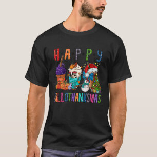 Coffee Halloween Thanksgiving Christmas Happy Hall T-Shirt