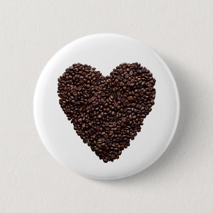 Coffee Heart 6 Cm Round Badge