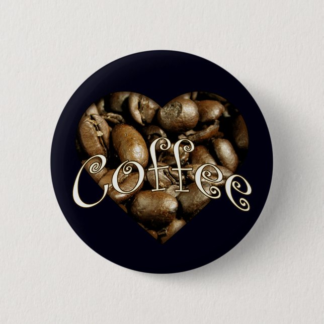 Coffee Heart 6 Cm Round Badge (Front)