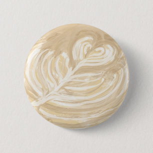 coffee heart art 6 cm round badge