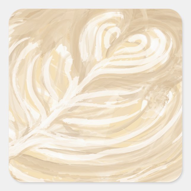 coffee heart art square sticker (Front)