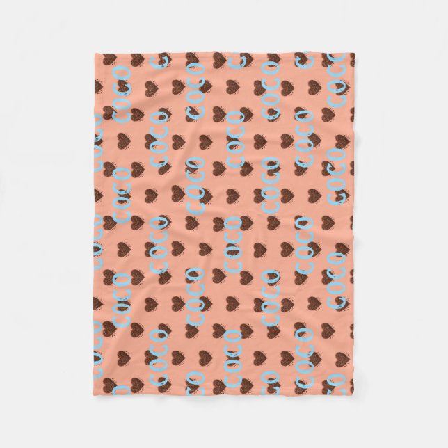 Coffee Heart Fleece Blanket (Front)
