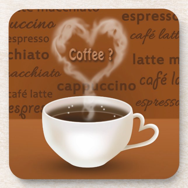 Coffee? Heart Shaped Smoke Coaster (Front)