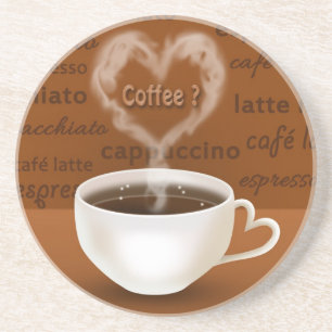 Coffee? Heart Shaped Smoke Coaster