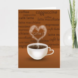 Coffee? Heart Shaped Smoke Holiday Card