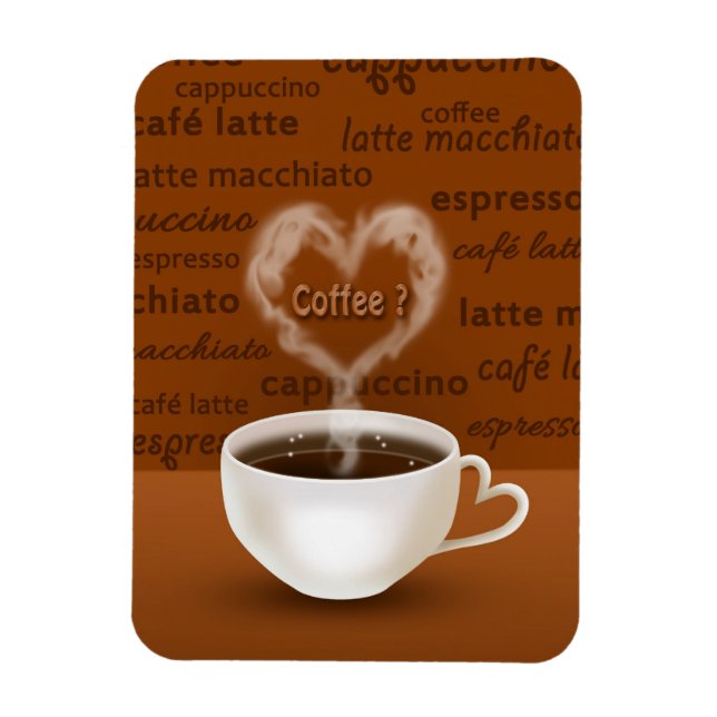 Coffee? Heart Shaped Smoke Magnet (Vertical)