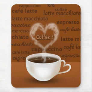 Coffee? Heart Shaped Smoke Mouse Pad