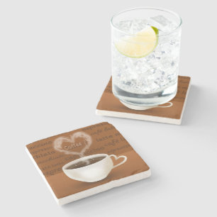 Coffee? Heart Shaped Smoke Stone Coaster