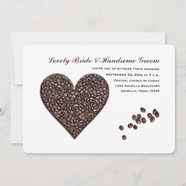 Coffee Heart Wedding Invitation (Front)