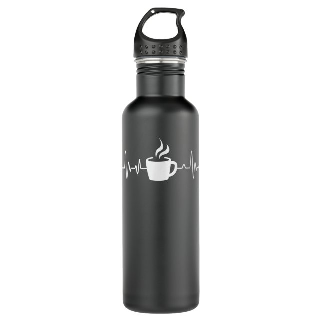 Coffee Heartbeat - Drinking Coffee  710 Ml Water Bottle (Front)