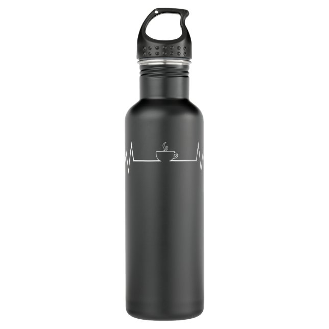 Coffee Heartbeat, I love COFFEE  710 Ml Water Bottle (Front)