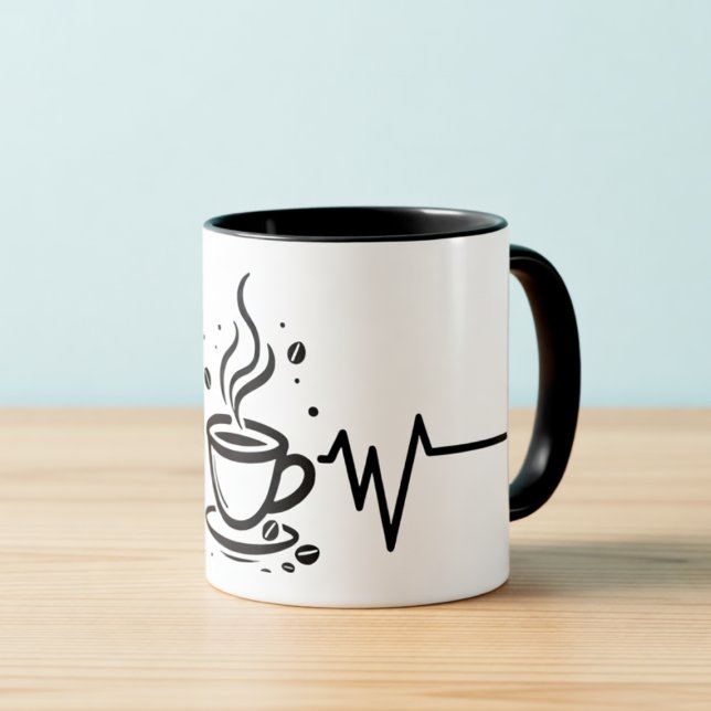 Coffee Heartbeat One-Line Art Mug (Creator Uploaded)