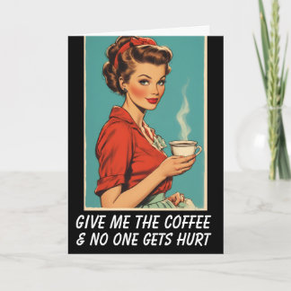 COFFEE HELLO RETRO HOUSEWIFE Greeting Card