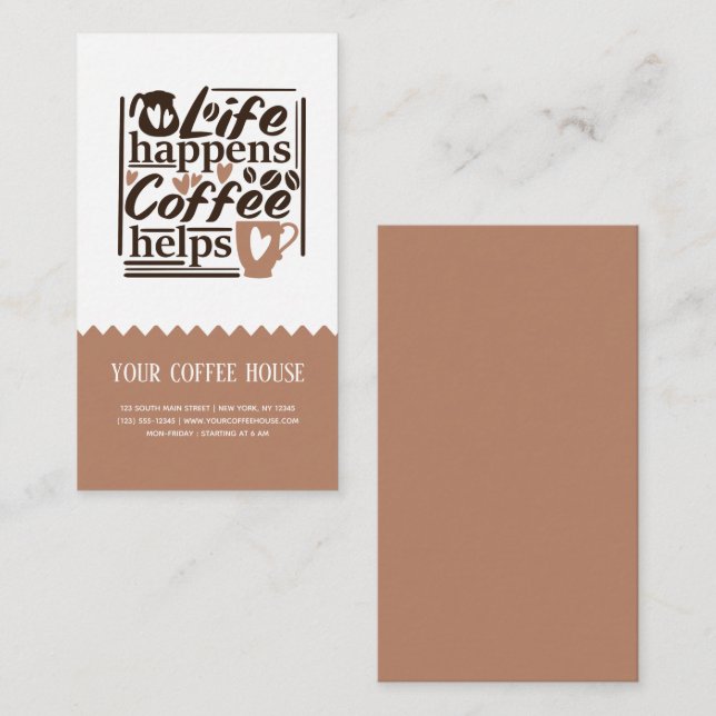 Coffee helps business card (Front/Back)